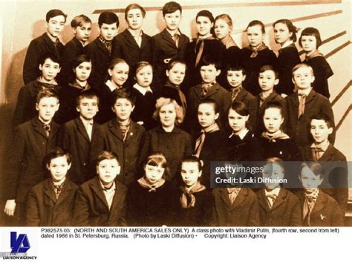 A class photo with Vladimir Putin, dated 1966 in St Petersburg, Russia. Photo / Laski Diffusion, Getty Images