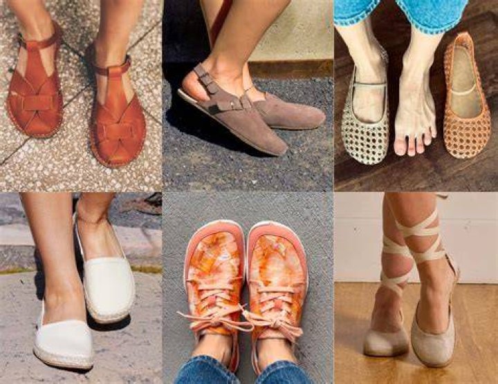 a collage of barefoot shoes
