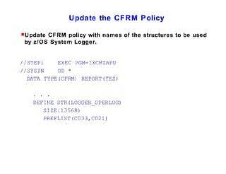 Adding XBM structures to the CFRM policy - Documentation for SNAPSHOT UPGRADE FEATURE for VSAM 6.1