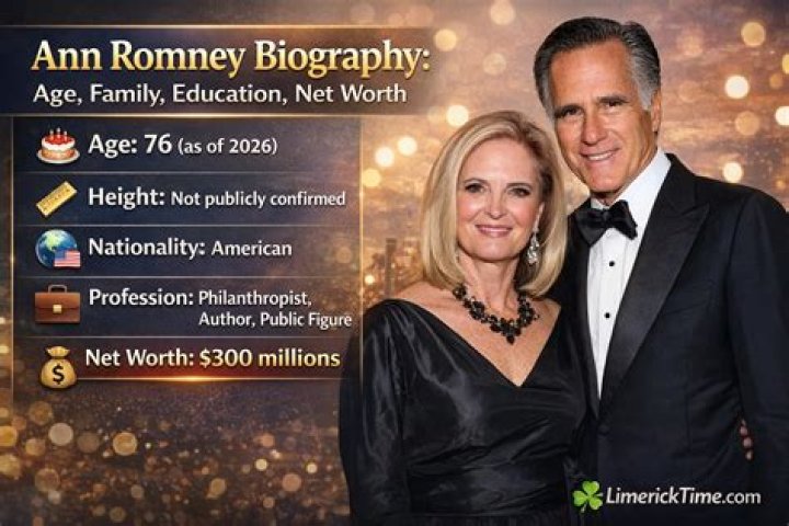 Ann Romney Net Worth, Age, Height, Husband, Family, Wiki 2024