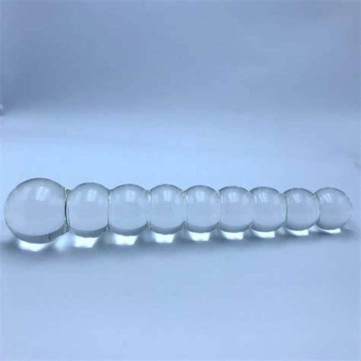 Beaded Sensual Glass Dildo, 7 Inch