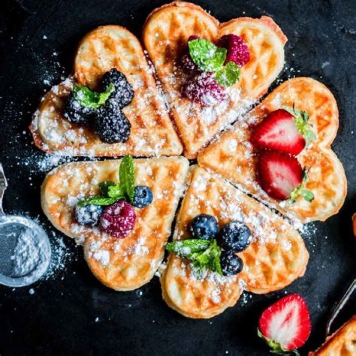 beetroot dash heart shaped waffles stack
