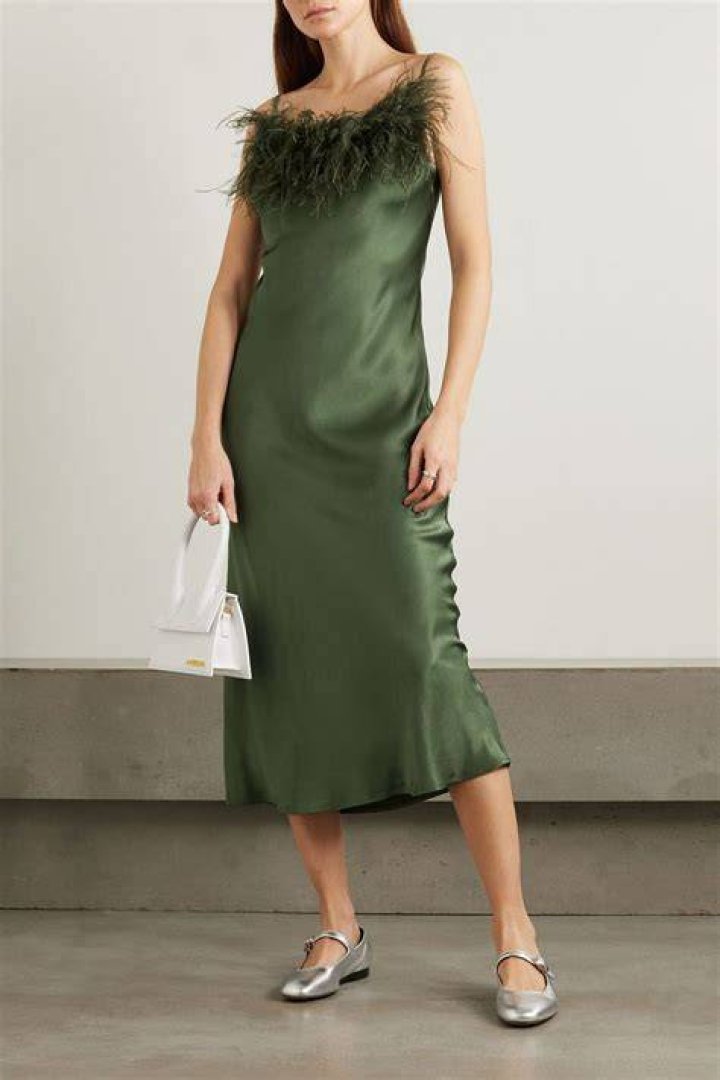 Boheme Feather-Trimmed Lenzing Ecovero Satin Chemise