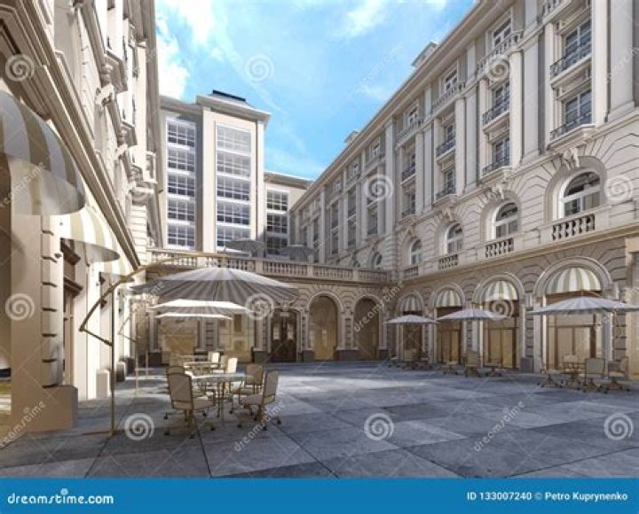 Building, Architecture, Courtyard, Classical architecture, Interior design, Lobby, Mansion, House, Tree, Estate, 