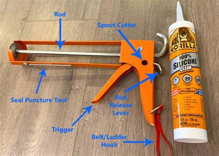 Caulking gun with labeled parts | Construction Pro Tips
