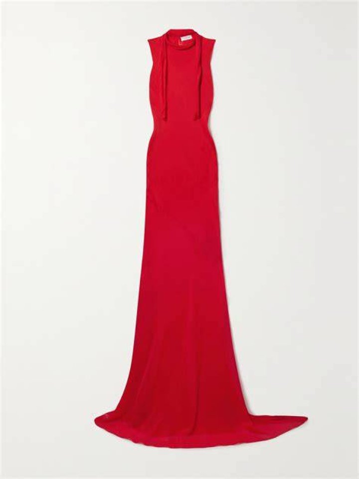 Christy Wool and Silk-Blend Georgette Gown