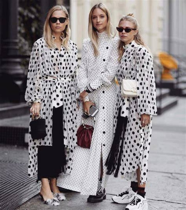 Clothing, Polka dot, Street fashion, Pattern, Fashion, Photo shoot, Dress, Leg, Design, Photography, 