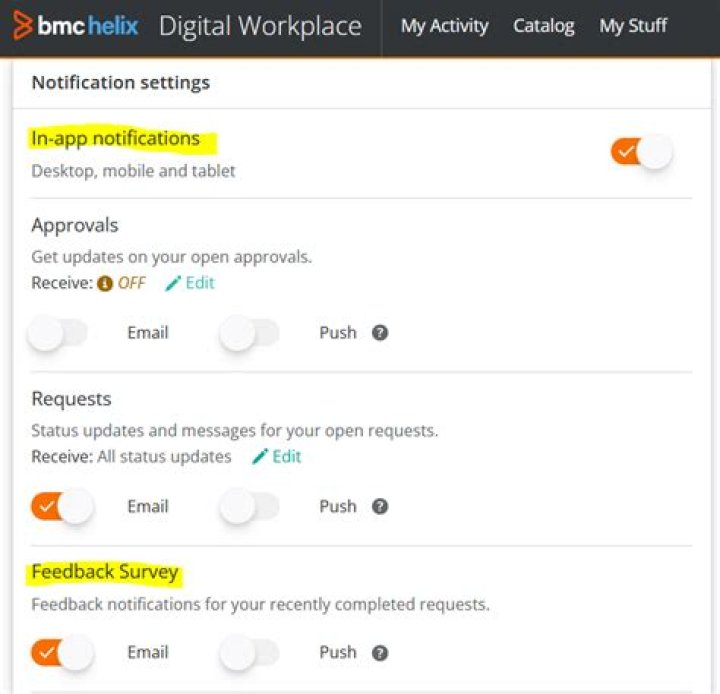 Configuring email notifications - Documentation for BMC Helix Digital Workplace Advanced 21.3