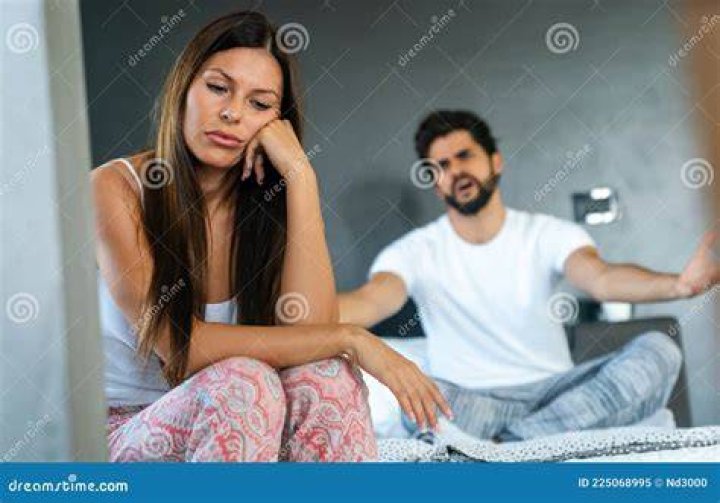 Couple having problems in bed couple having arguments and sexual problems in bed