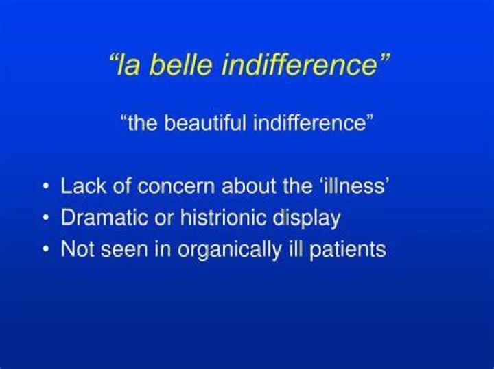 Definitions of La Belle Indifference
