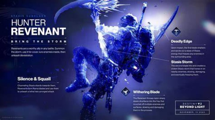 Destiny 2: Beyond Light Stasis abilities for Hunter Revenant detailed
