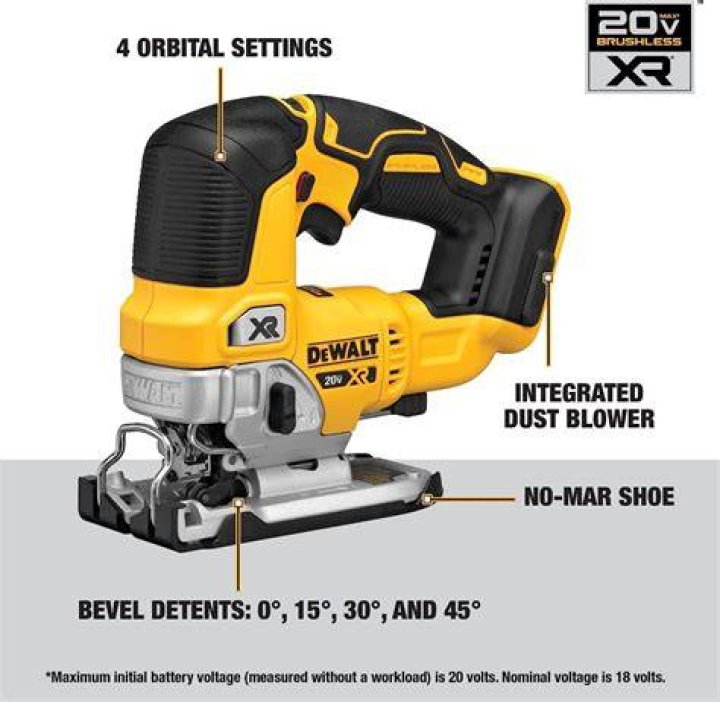 Dewalt 20V MAX XR Jig Saw, 3,200 Blade Speed, Cordless Dewalt 20V MAX XR Jig Saw, 3,200 Blade Speed, Cordless