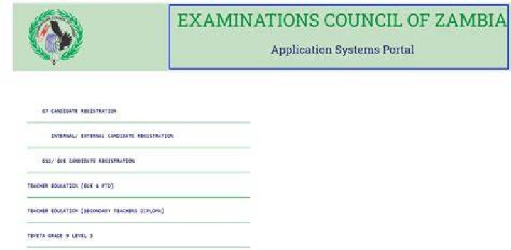 ECZ Online Candidates Registration System (OCRS) Portal Login & Register