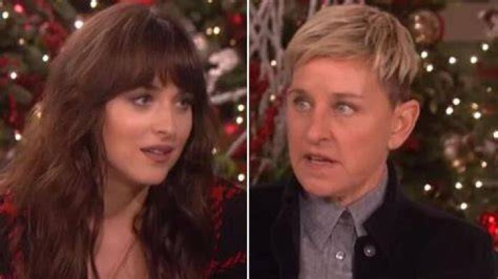 Ellen had a cringey chat with Dakota Johnson. Photo / EllenTube 