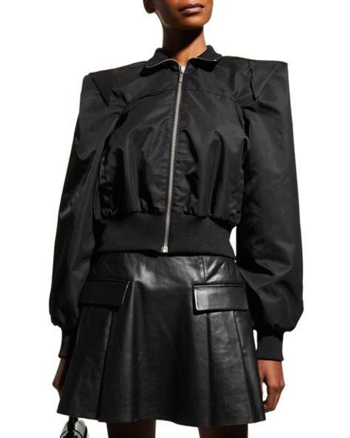 Exaggerated Shoulder Bomber Jacket
