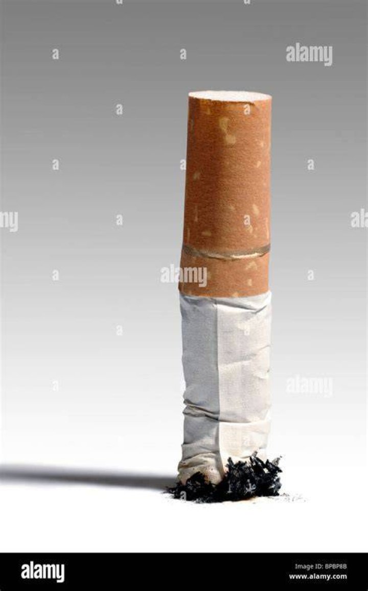 final cigarette stubbed out, end of smoking
