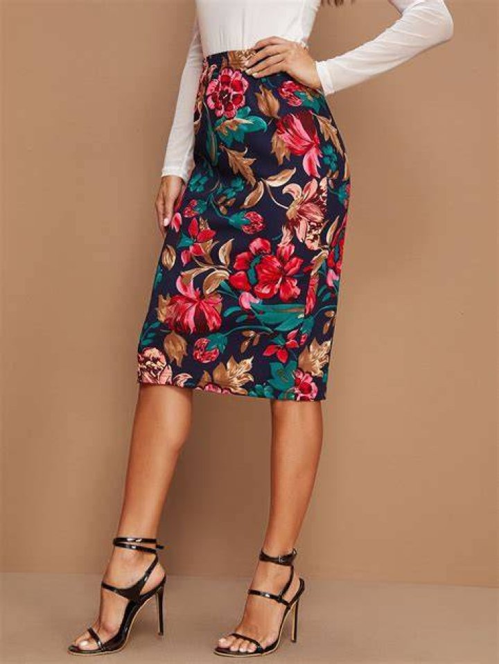 Floral pencil skirt