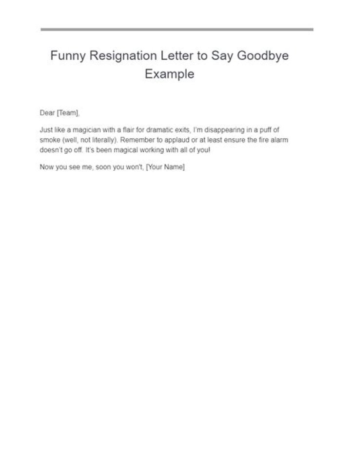 Funny resignation letter