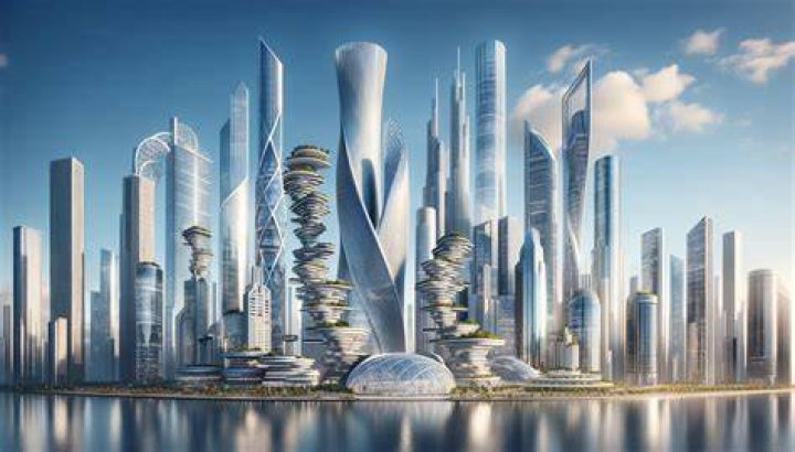 futuristic looking skyscrapers across the Dubai skyline