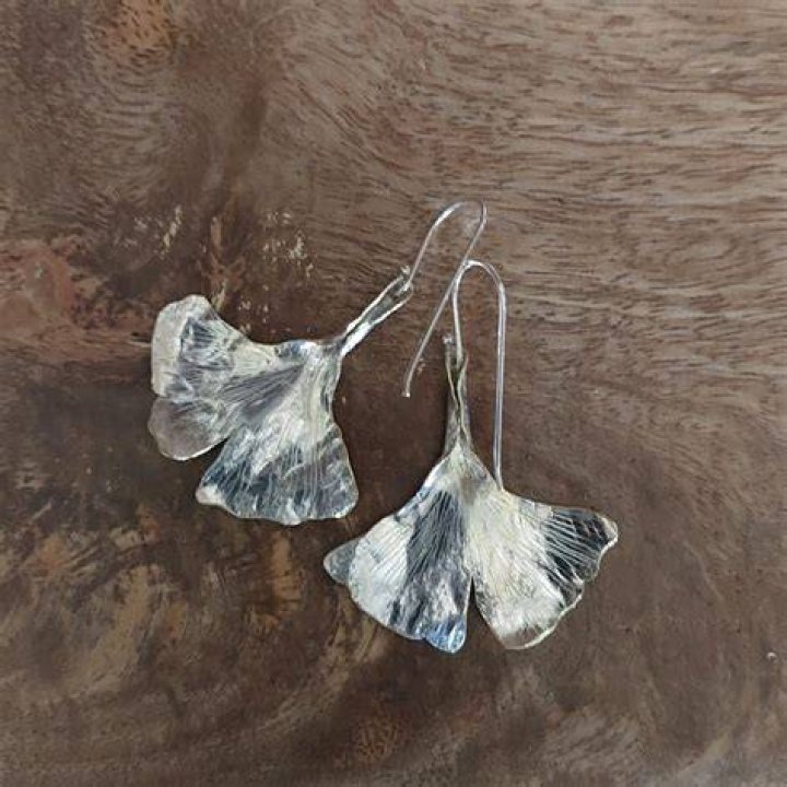 Gingko Large Silver Earrings