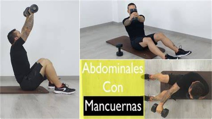 Ejercicios abdominales con mancuerna Golpe de abdominal con mancuerna
