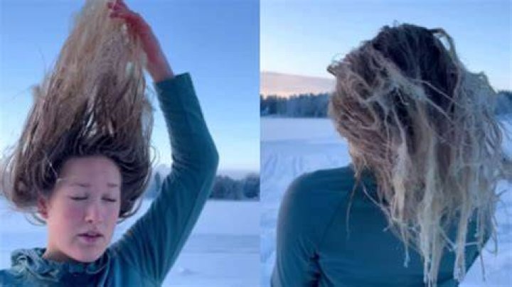 Hair freezes instantly in the cold Canadian air. Photo / Supplied