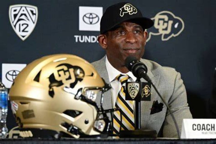 Head coach Deion Sanders watched his team during a warm-up session Head coach Deion Sanders watched his team during a warm-up session
