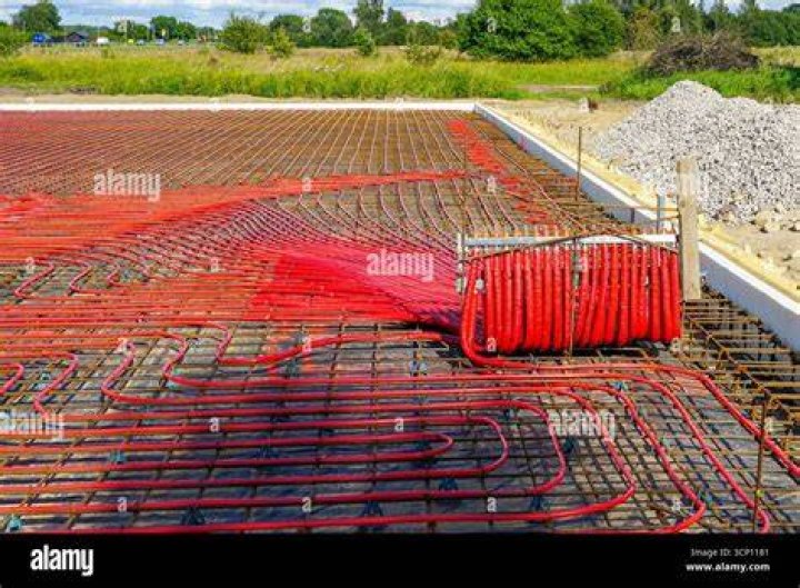 In Floor Heating Pipes Laid on Garage Floor