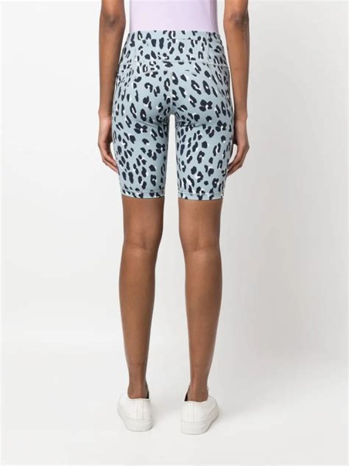 Leopard-print high-rise cycling shorts