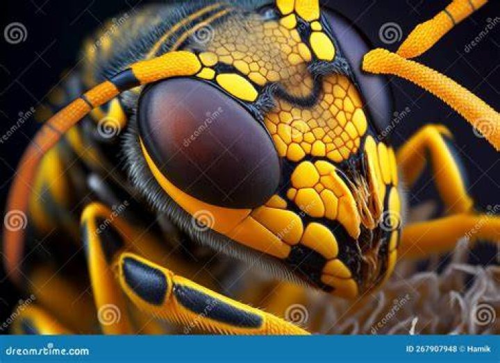 Macro Of Wasp (vespula Vulgaris) Sitting On Nest