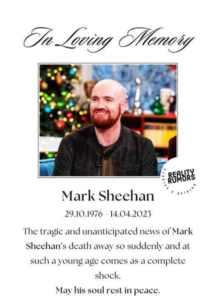 Mark Sheehan Cause Of Death He Spent More Time With Family Before Death