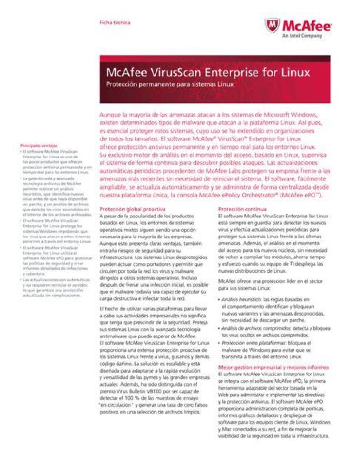 McAfee VirusScan for Linux - Documentation for BMC Discovery content reference