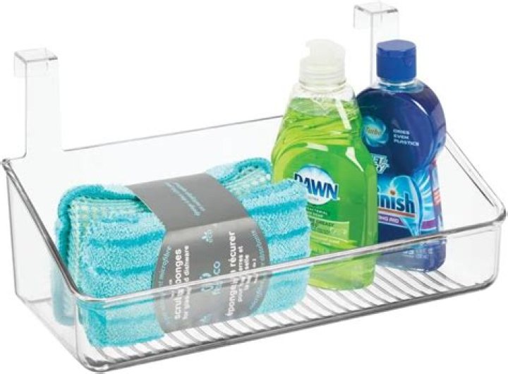 Mdesign Plastic Over Cabinet Door Storage Organizer Bin For Kitchen Ecomm Amazon.com