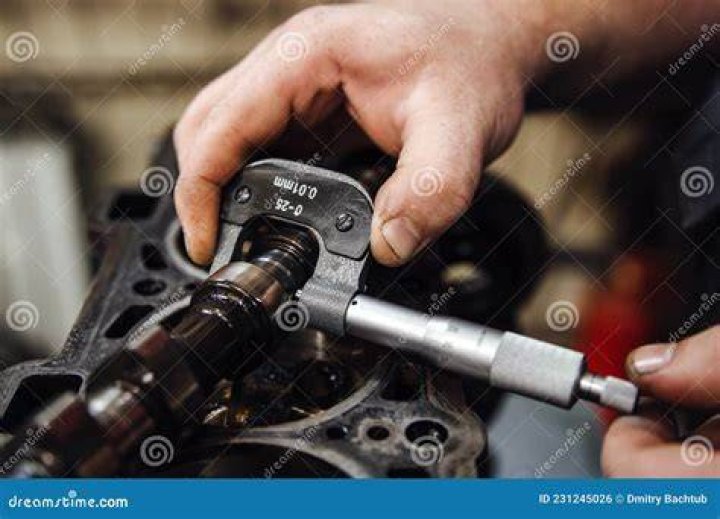 measuring instrument in hands against the background of the engine at a shallow depth of field
