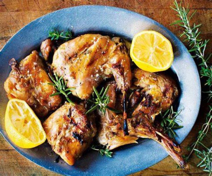 Mediterranean food - rabbit cooked at Rioja style Mediterranean food - rabbit cooked at Rioja style