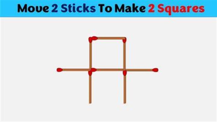 Move two: Take another toothpick from the left, and begin to form a square on the right. Photo / Quora