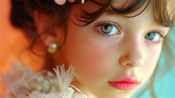 Photos of a beautiful little girl with plenty of hair.