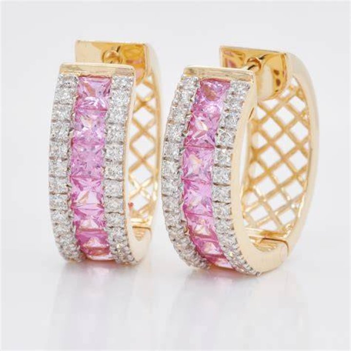 Pink Sapphire Huggies