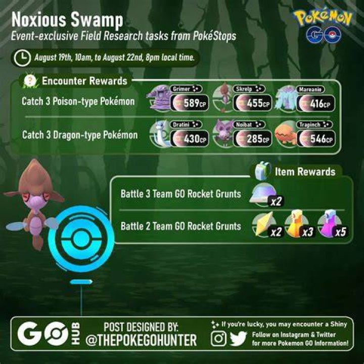 Pok&eacute;mon GO - Noxious Swamp event