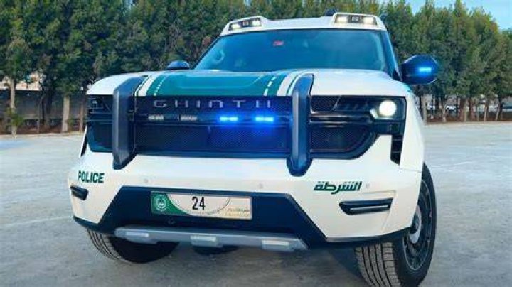 Police jeep in Dubai, UAE
