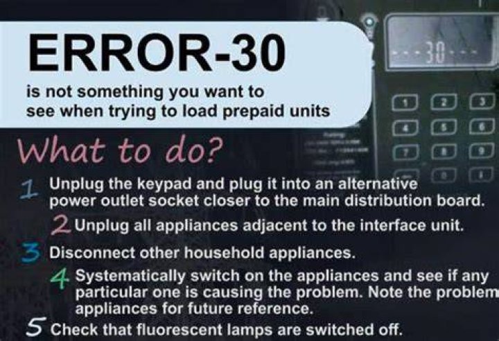 prepaid electricity meter error 30 prepaid electricity meter error 30