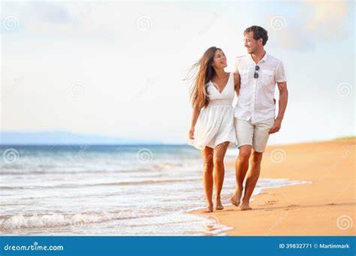 Romantic young couple on beach
