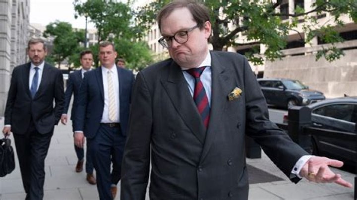 Samuel Dewey representing the conservative think tank The Heritage Foundation, outside the federal courthouse in Washington. Photo / Manuel Balce Ceneta, AP