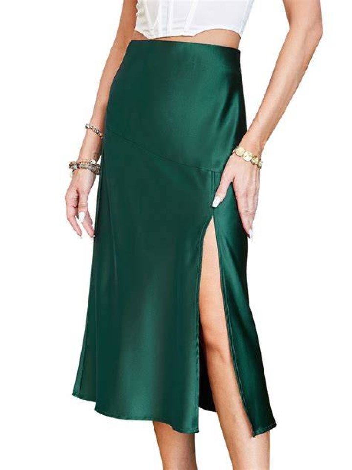 Satin Midi-Skirt