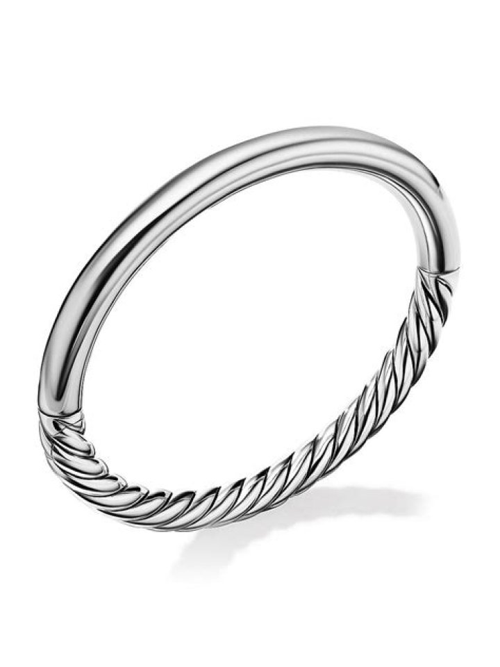 Sculpted Cable and Smooth Bracelet