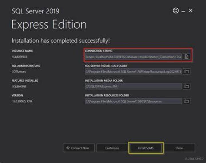 Setting up MS SQL Server (Express Edition) with ODBC connection for installation - Documentation for BMC Client Management 12.9