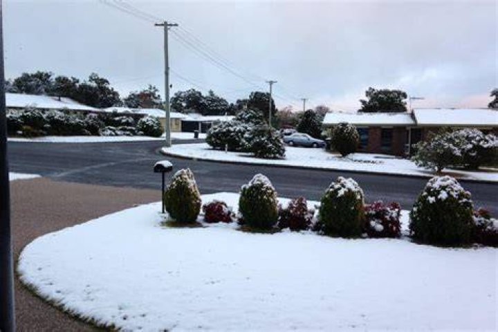 Snow has fallen in Rolleston. Photo / Annette Williams