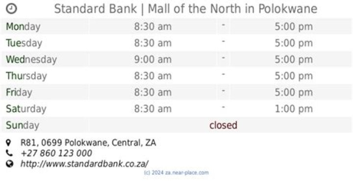 Standard Bank trading hours Standard Bank trading hours