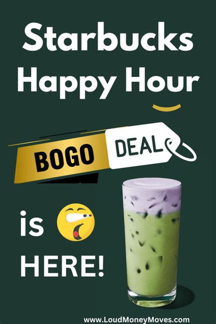 Starbucks Happy Hour BOGO hot and cold espresso drinks on Thursday