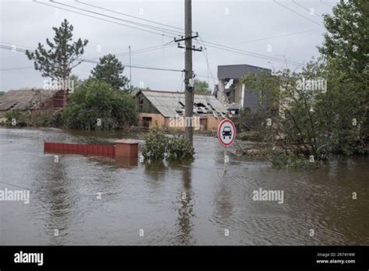 Streets are flooded in Kherson, Ukraine, after the walls of the Kakhovka dam collapsed. Photo / AP
